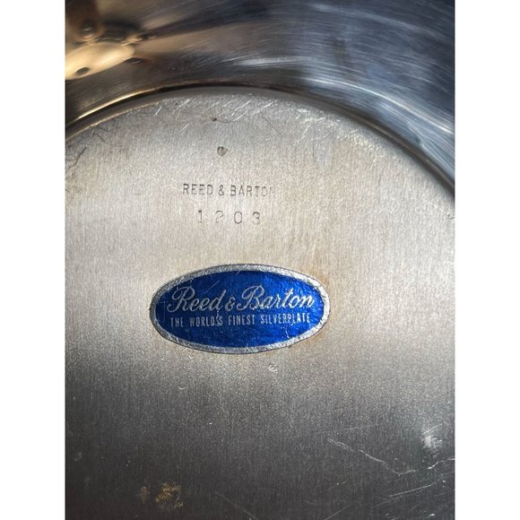 A Flipped Silver-Plated, Reed & Barton tray with /Transfers & Gold Detail - Picture 3 of 10